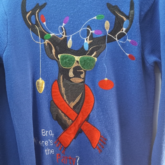 Jolly Sweaters Christmas Holiday Pullover Festive Ugly Sweater Celebration Party - Picture 8 of 11